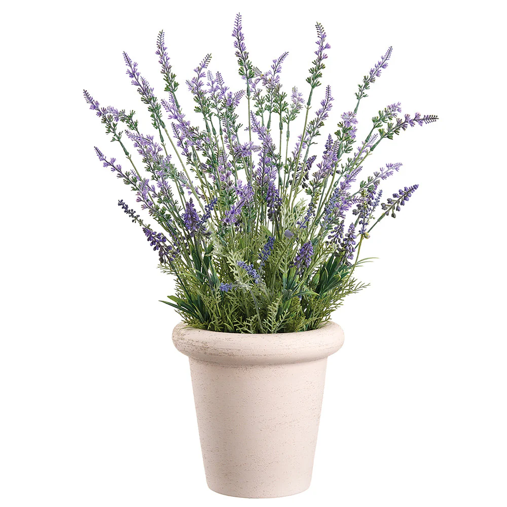 24" Lavender Silk Flower Arrangement w/Terra Cotta Pot -Lavender