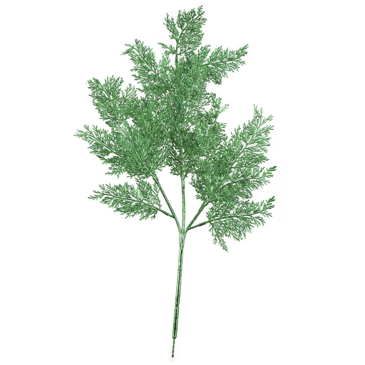 24" Metallic Artificial Cedar Stem -Green (Pack of 12)