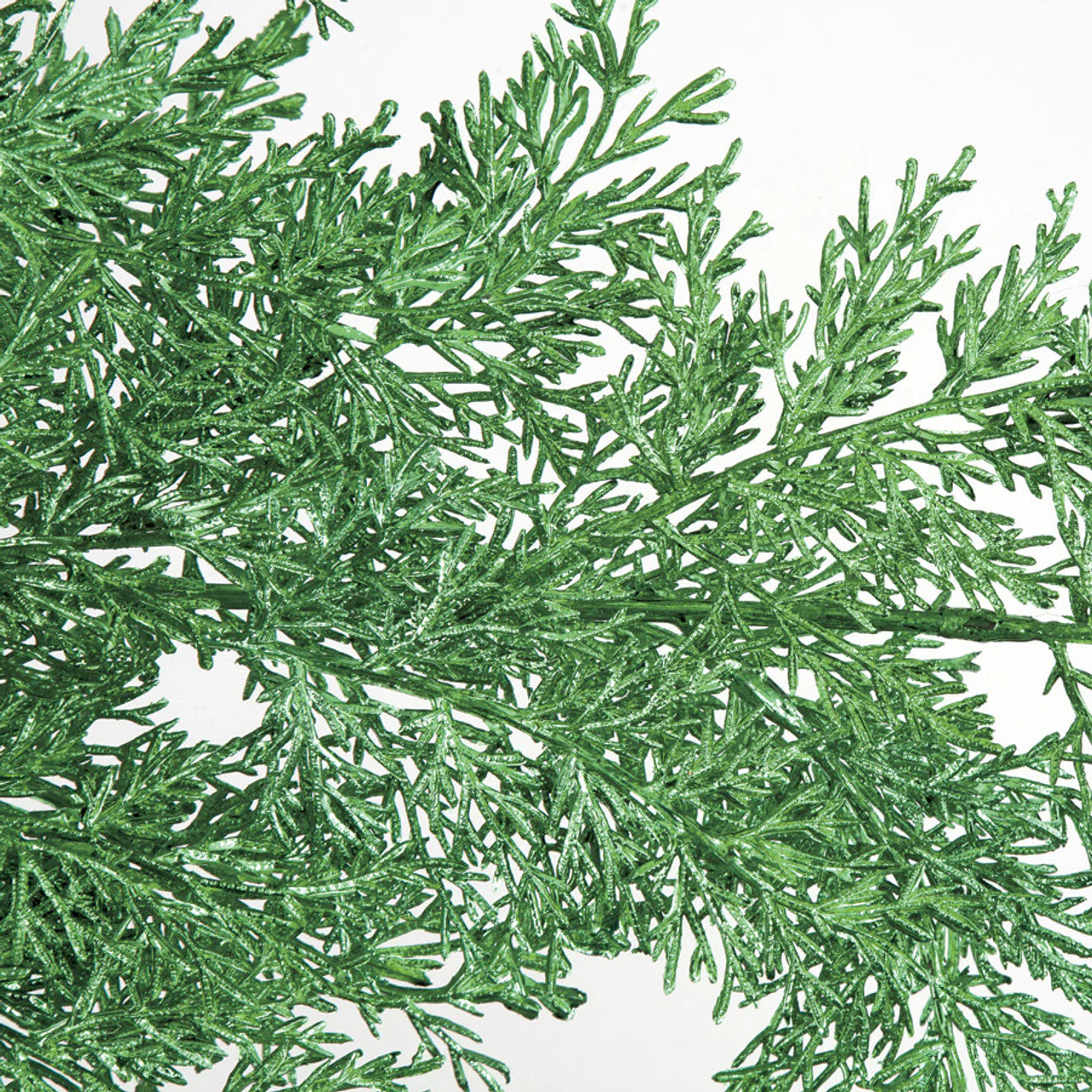 24" Metallic Artificial Cedar Stem -Green (Pack of 12) - Image 2
