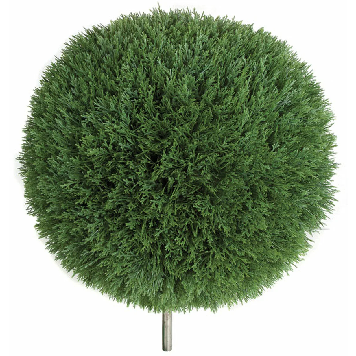24" Outdoor UV-Resistant Artificial Cedar Ball-Shaped Topiary With Pole -Green