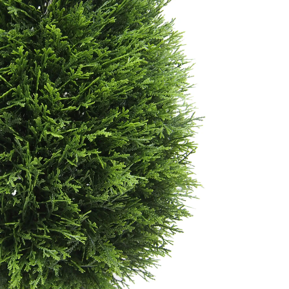 24" Outdoor UV-Resistant Artificial Cedar Teardrop-Shaped Topiary w/Pot -Green - Image 2