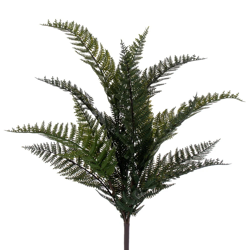 24" Outdoor UV-Resistant Artificial Fern Plant -Green (Pack of 6)