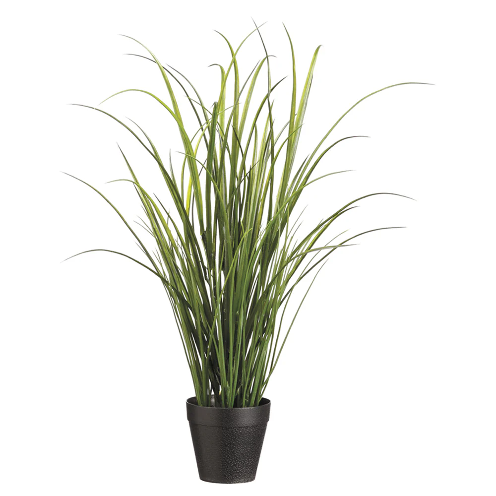 24" Outdoor UV-Resistant Artificial Grass Plant w/Pot -Green (Pack of 4)