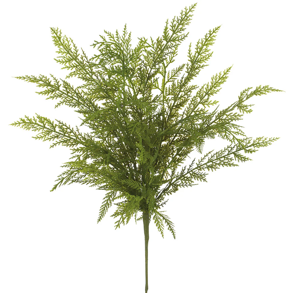 24" PE Soft-Touch Artificial Cedar Stem -Green (Pack of 12)