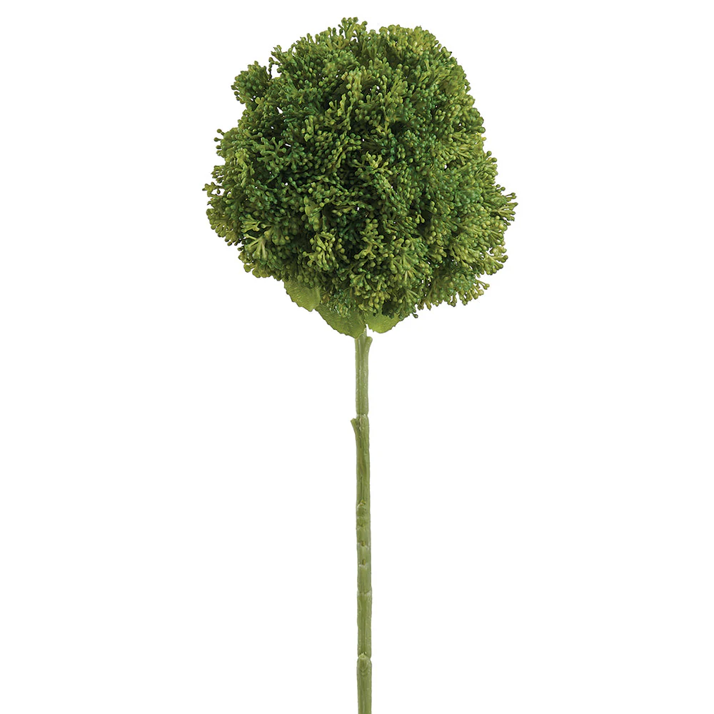 24" PE Soft-Touch Skimmia Artificial Flower Stem -Green (Pack of 12)