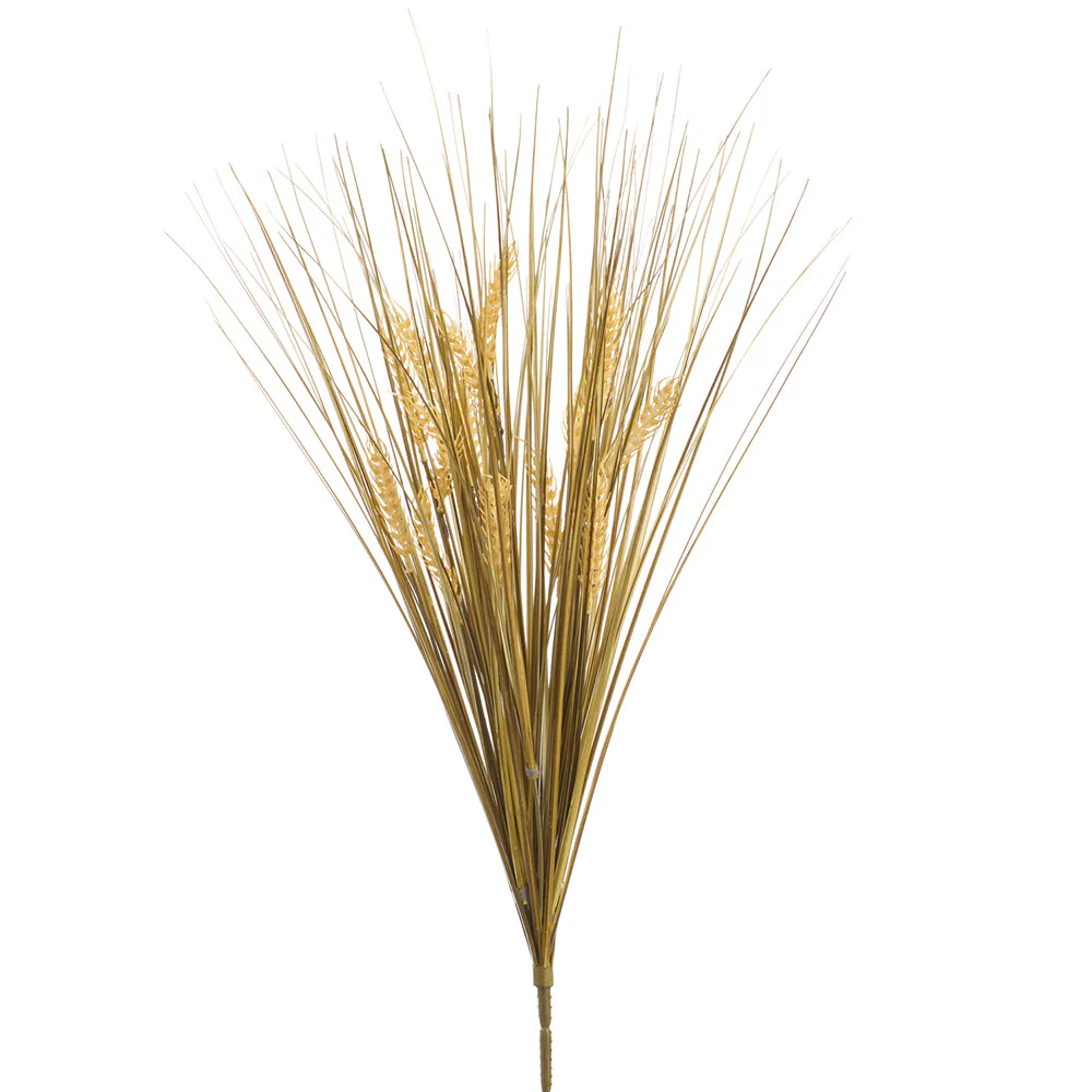 24" Plastic Wheat Grass Artificial Plant -Tan (Pack of 12)