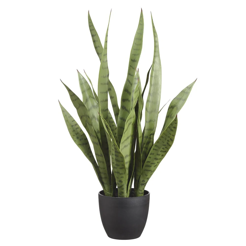 24" Sansevieria Snake Artificial Plant w/Pot -Green (Pack of 4)