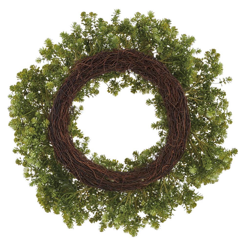 24" Sedum Succulent Artificial Wreath -Green - Image 2