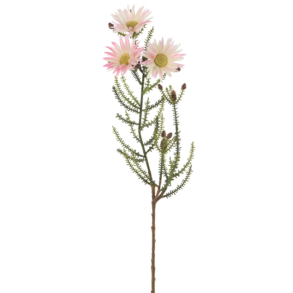 24" Silk Blooming Kaaps Green Flower Spray -Pink/Cream (Pack of 12)