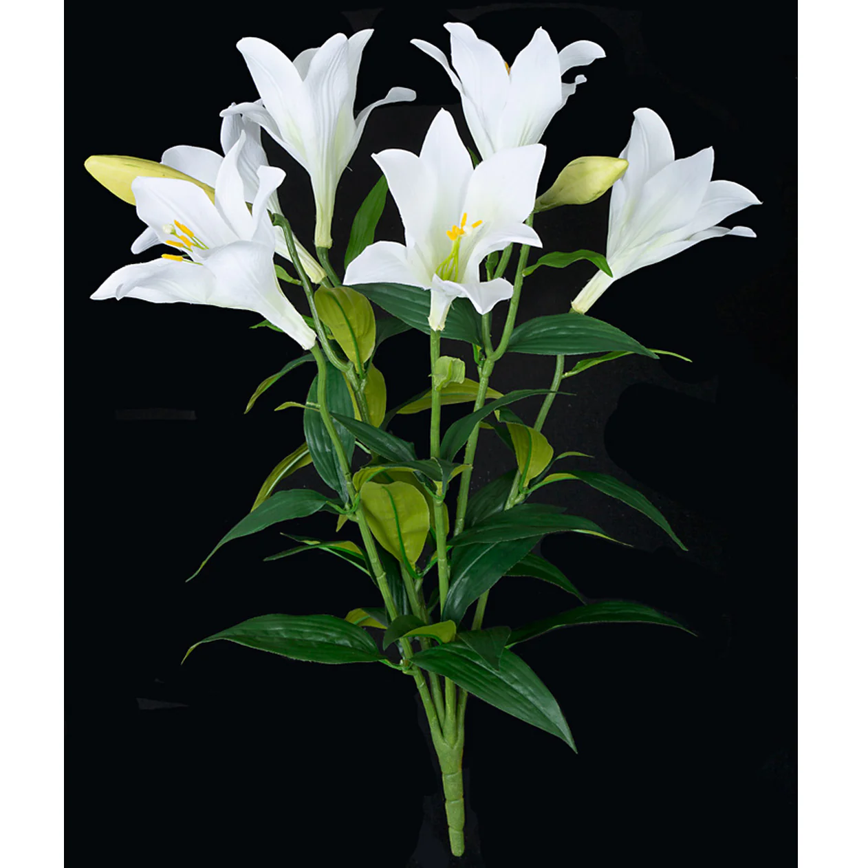 24" Silk Easter Lily Flower Bush -White (Pack of 6)