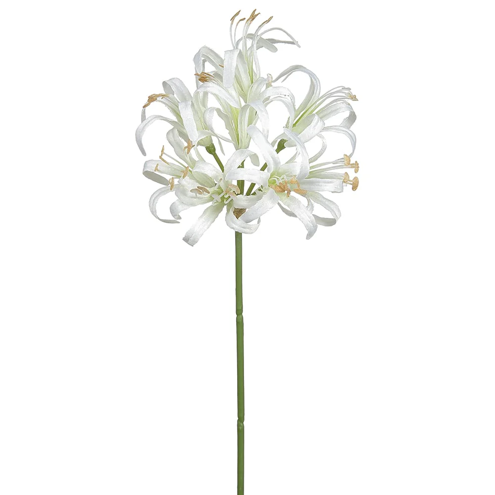 24" Silk Nerine Lily Flower Stem -White (Pack of 12)