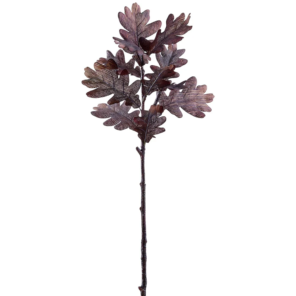 24" Silk Oak Leaf Stem -Brown (Pack of 12)