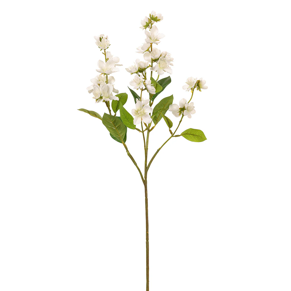 24" Silk Rose Myrtle Flower Stem -White (Pack of 12)