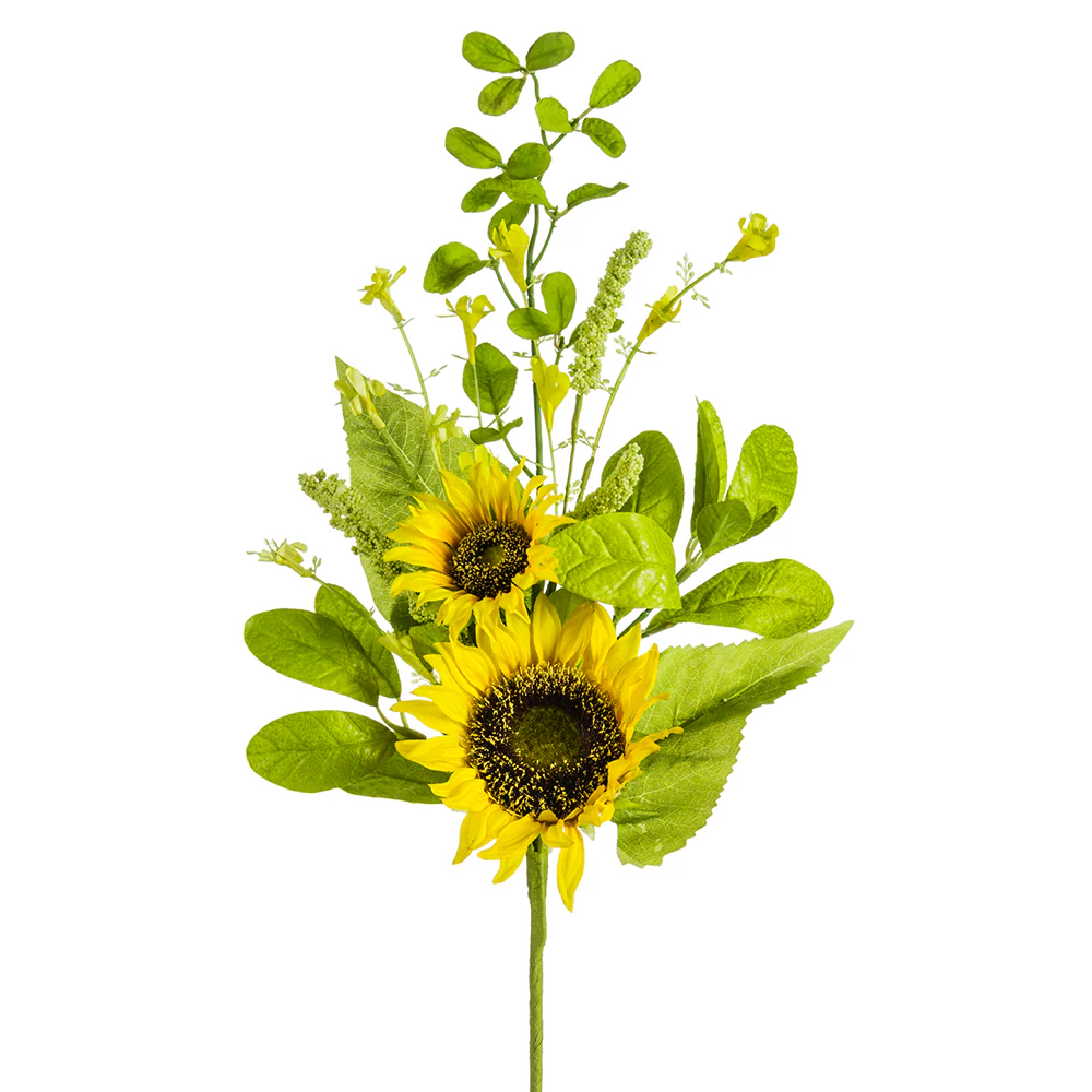 24" Silk Sunflower & Wildflower Flower Stem -Yellow (Pack of 12)
