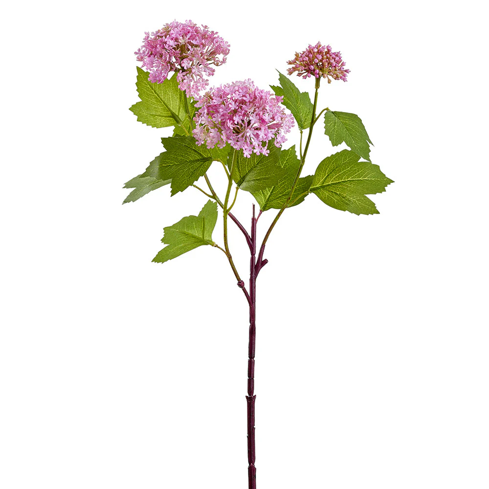 24" Snowball Faux Flower Stem -Boysenberry (Pack of 12)