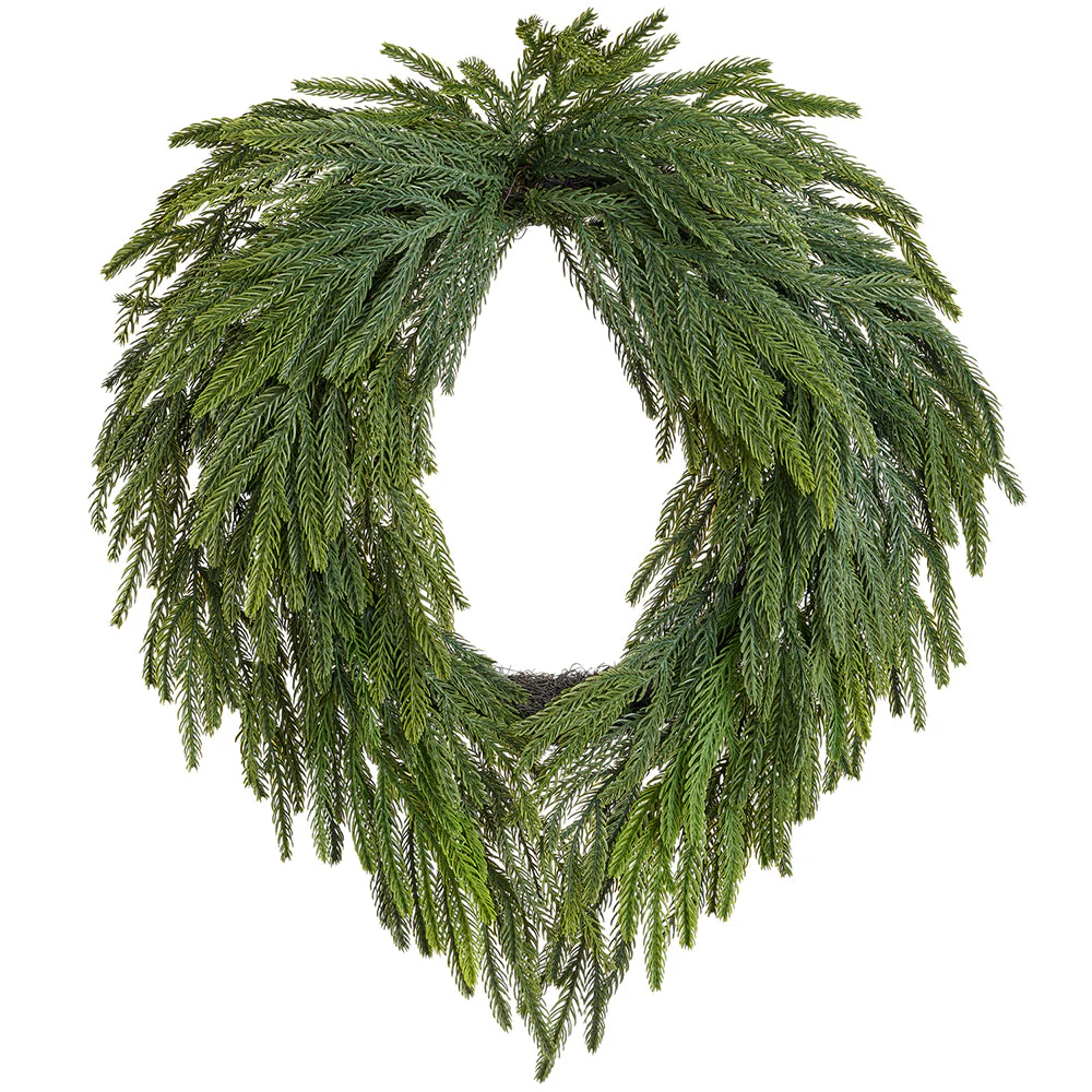 24" Soft-Touch Artificial Willow Pine Wreath -Green (Pack of 2)