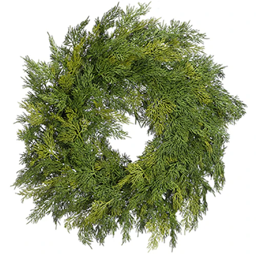24" Soft-Touch Cedar Wreath -Green