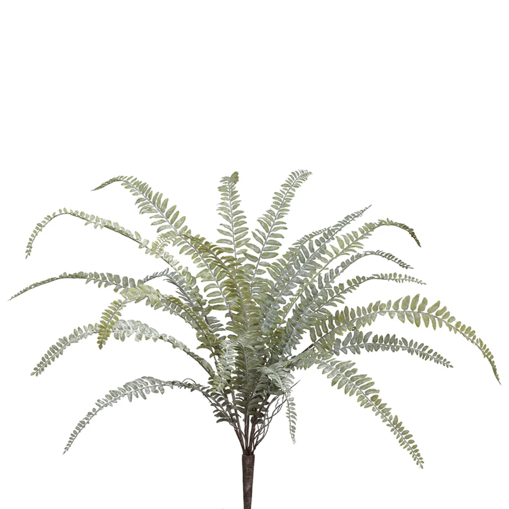 24" Soft-Touch Woodland Fern Silk Plant -Green/Gray (Pack of 12)