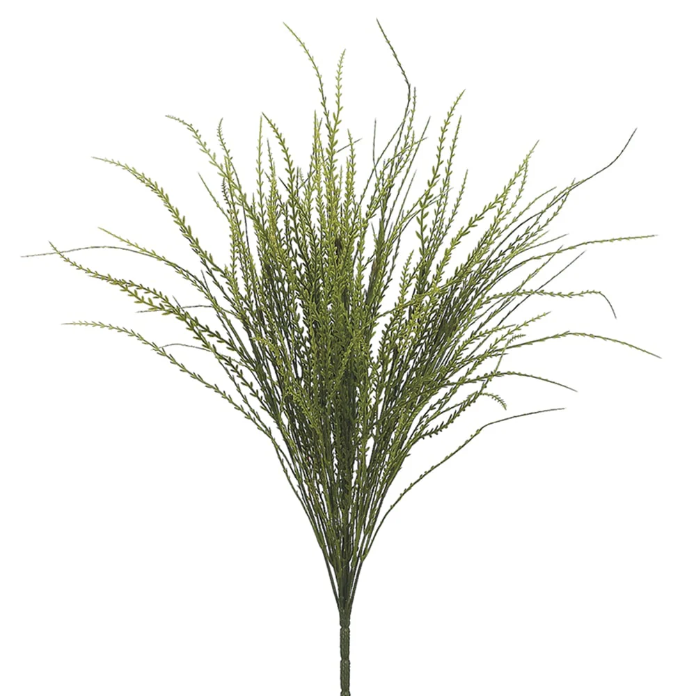 25.5" Plastic Ridge Grass Artificial Plant -Green (Pack of 12)
