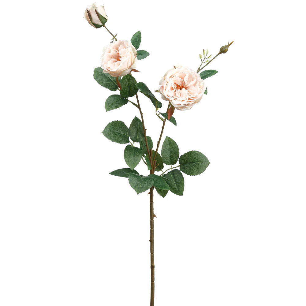 25.5" Rose Silk Flower Stem -Peach (Pack of 12)