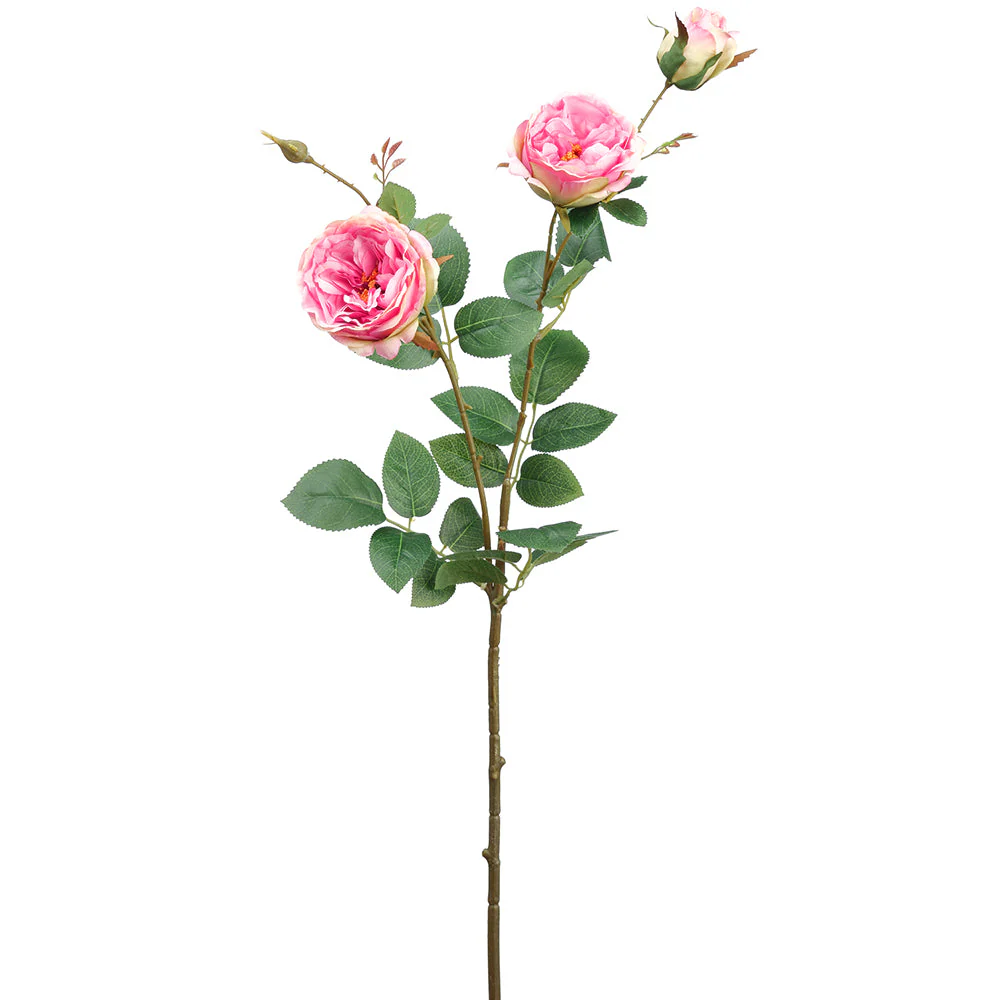 25.5" Rose Silk Flower Stem -Pink (Pack of 12)