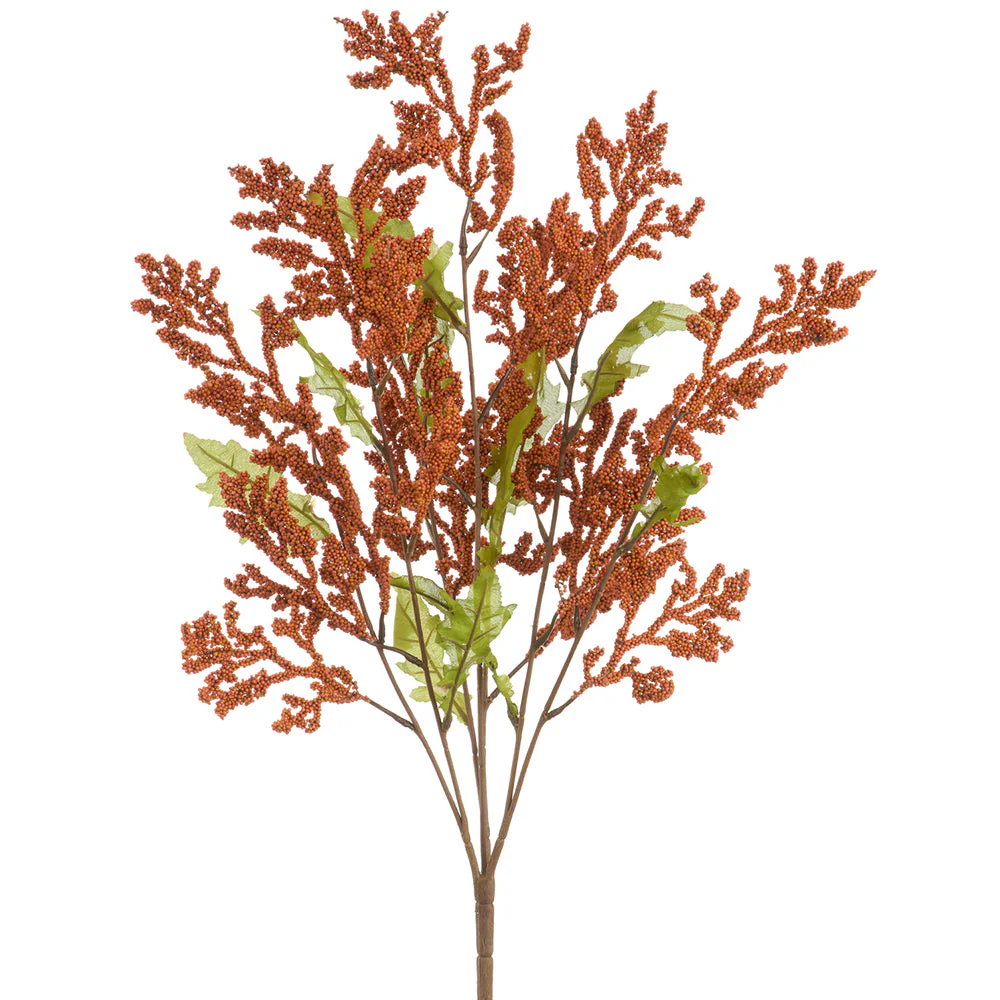 25" Artificial Mini Berry Bush -Brick (Pack of 6)