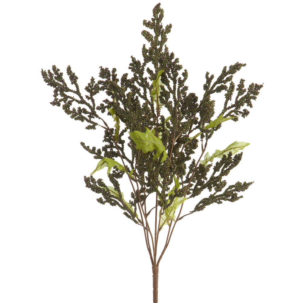25" Artificial Mini Berry Bush -Green (Pack of 6)
