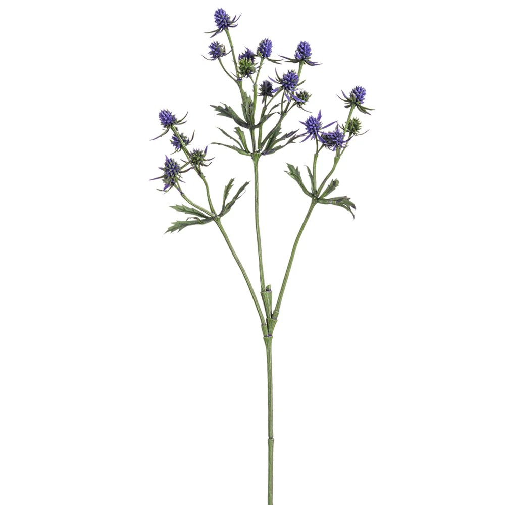 25" Artificial Thistle Flower Stem -Purple/Green (Pack of 12)