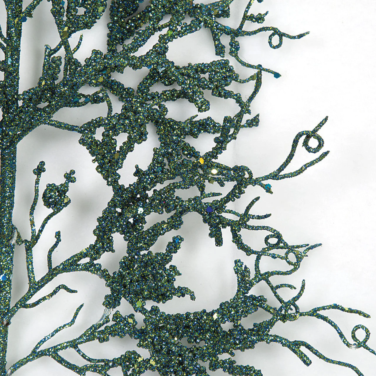 25" Beaded & Glittered Artificial Twig Stem -Turquoise (Pack of 24) - Image 2