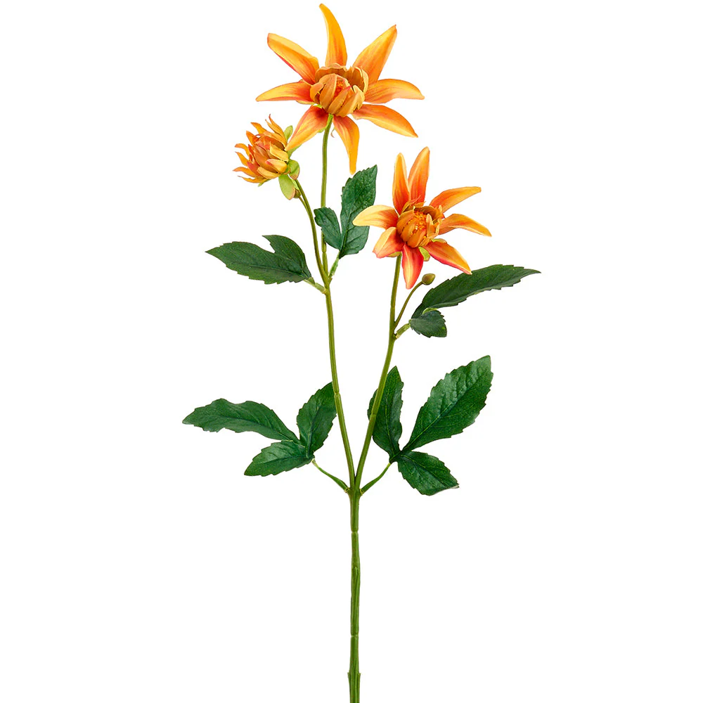 25" Dahlia Silk Flower Stem -Orange (Pack of 24)