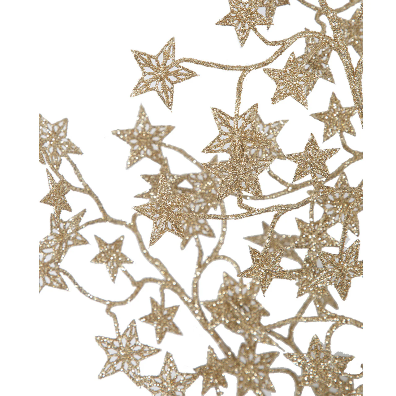 25" Glittered Artificial Star Leaf Stem -Gold (Pack of 12) - Image 2