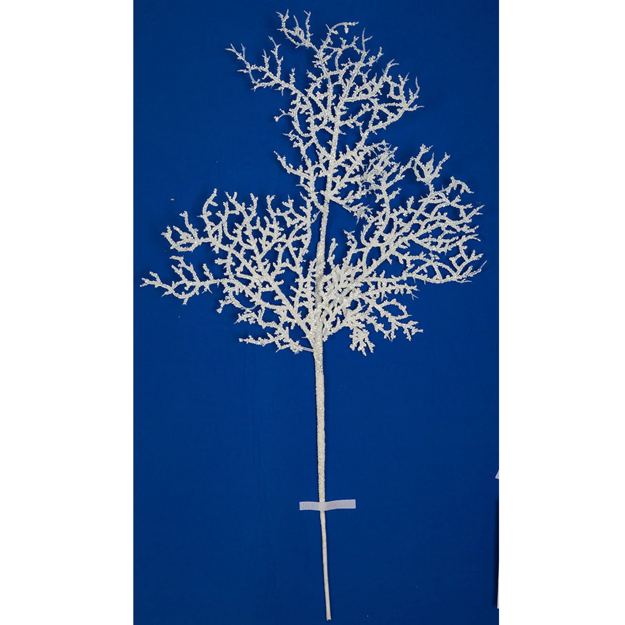 25" Glittered Artificial Twig Stem -White/Silver (Pack of 24)