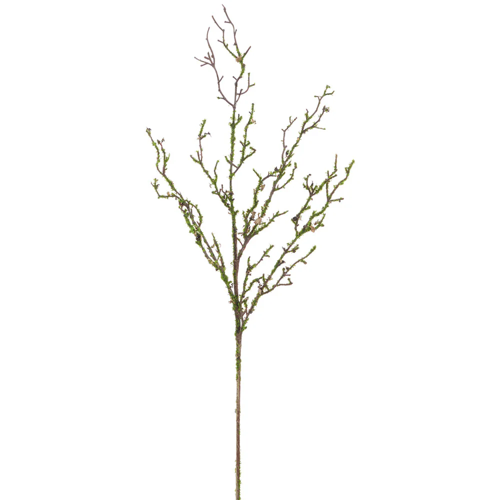 25" Moss Twig Artificial Stem -Green (Pack of 12)