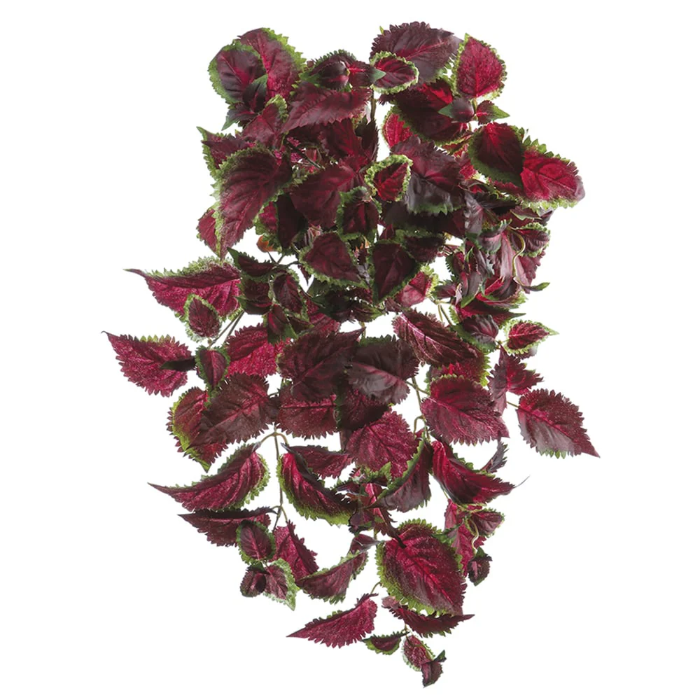 25" Outdoor UV-Resistant Artificial Coleus Hanging Plant -Burgundy/Green (Pack of 6)
