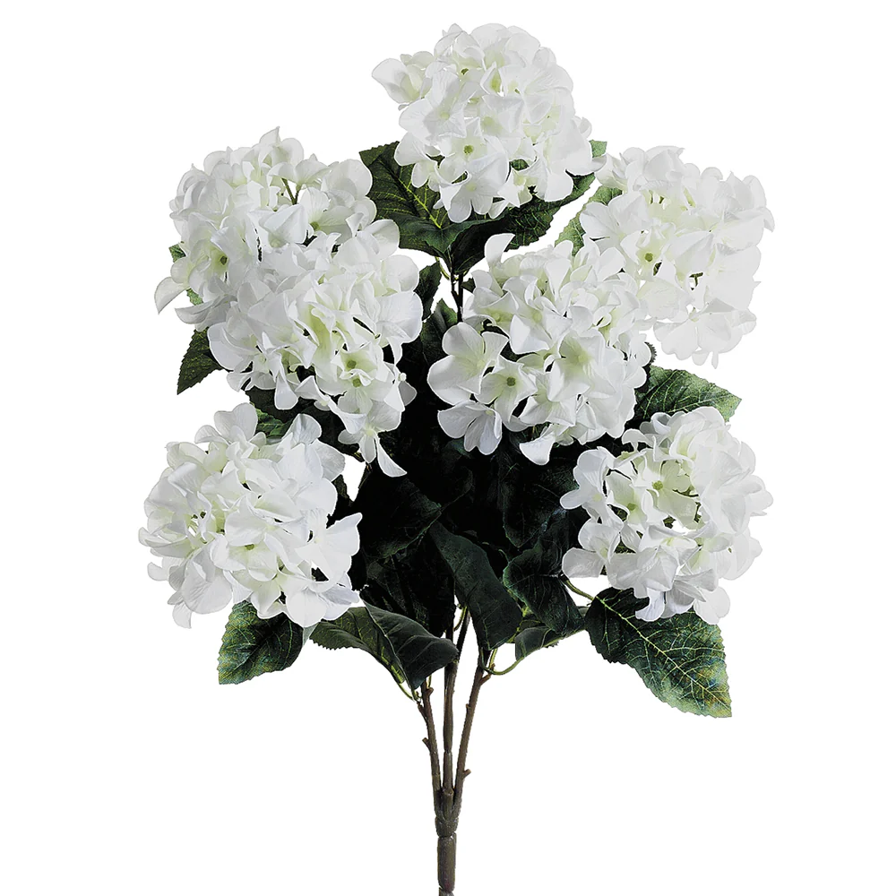 25" Silk Hydrangea Flower Bush -White (Pack of 12)