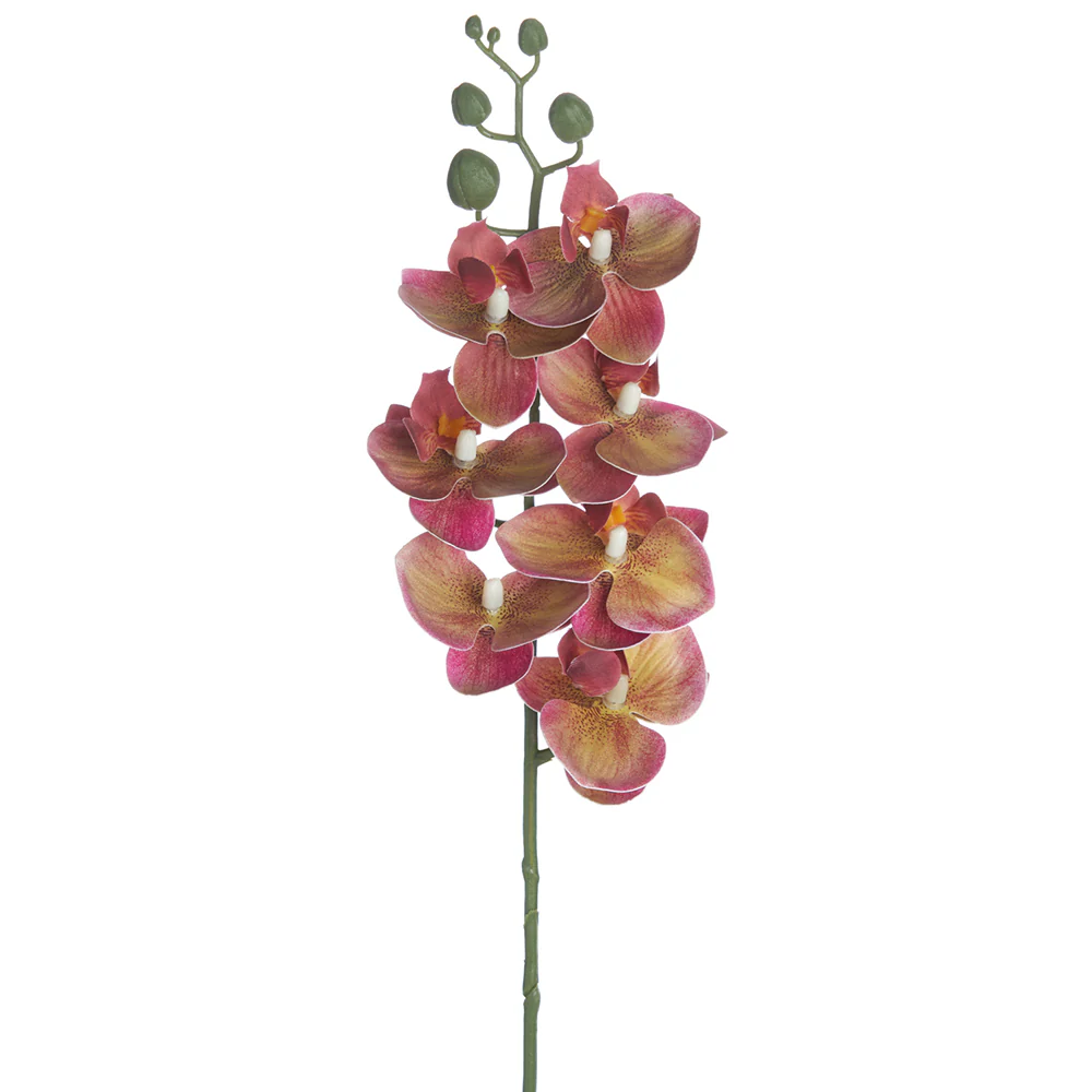 25" Silk Phalaenopsis Orchid Flower Stem -Lavender/Green (Pack of 12)