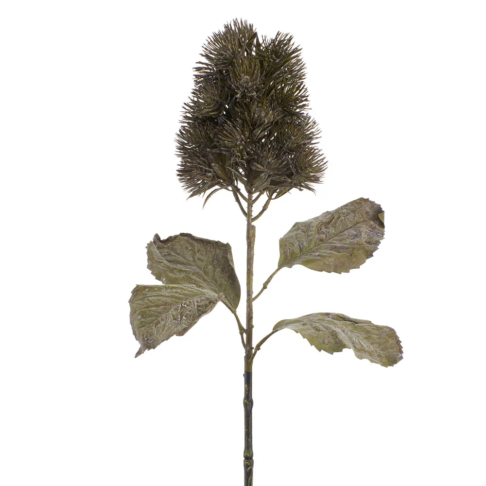 25" Thistle Artificial Flower Stem -Green/Brown (Pack of 6)