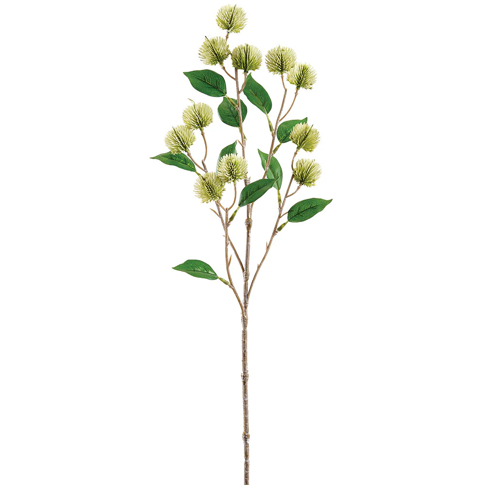 25" Thistle Artificial Flower Stem -Green (Pack of 12)