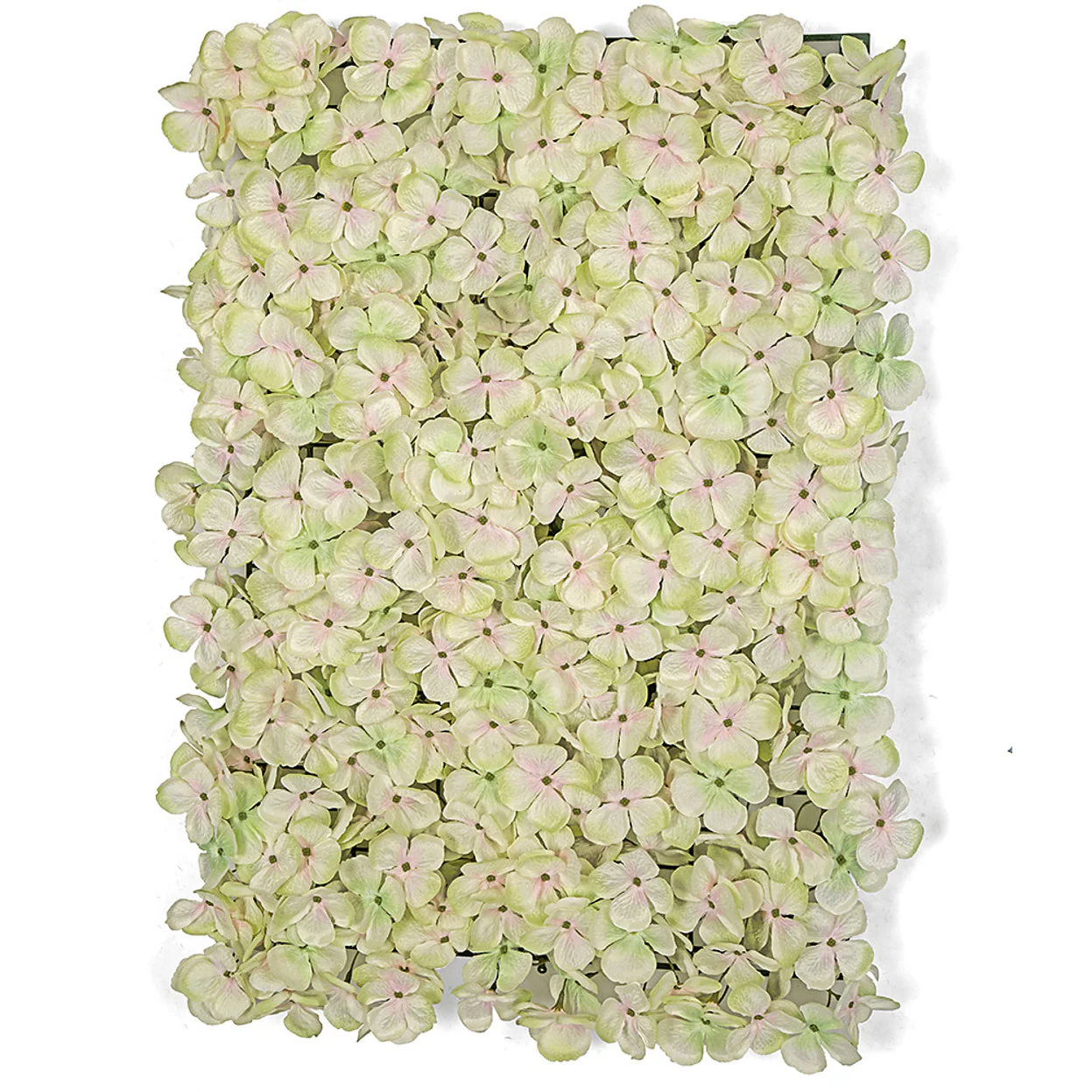 25"x17.5" Silk Flowering Hydrangea Mat -Light Green (Pack of 4)