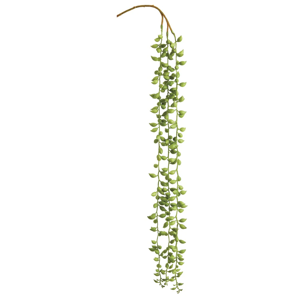 26.3" Real Touch Hanging Artificial String Of Pearls Stem Pick -Green (Pack of 12)