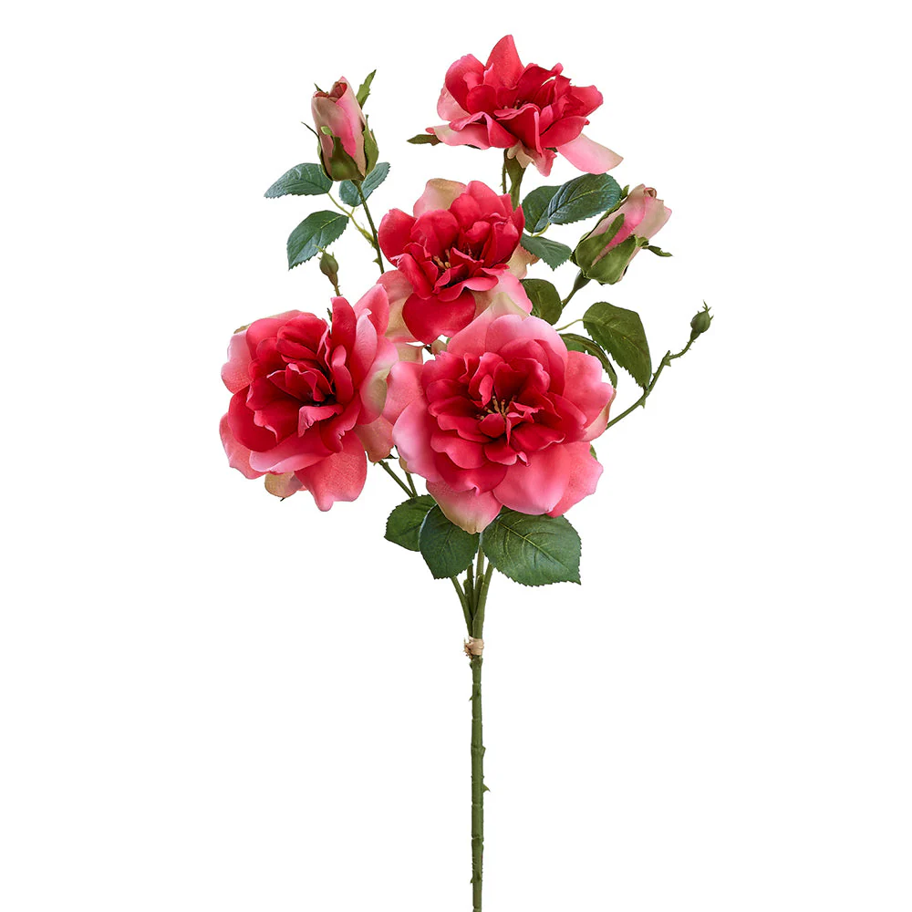 26.5" Rose Silk Flower Stem Bundle -Beauty (Pack of 8)