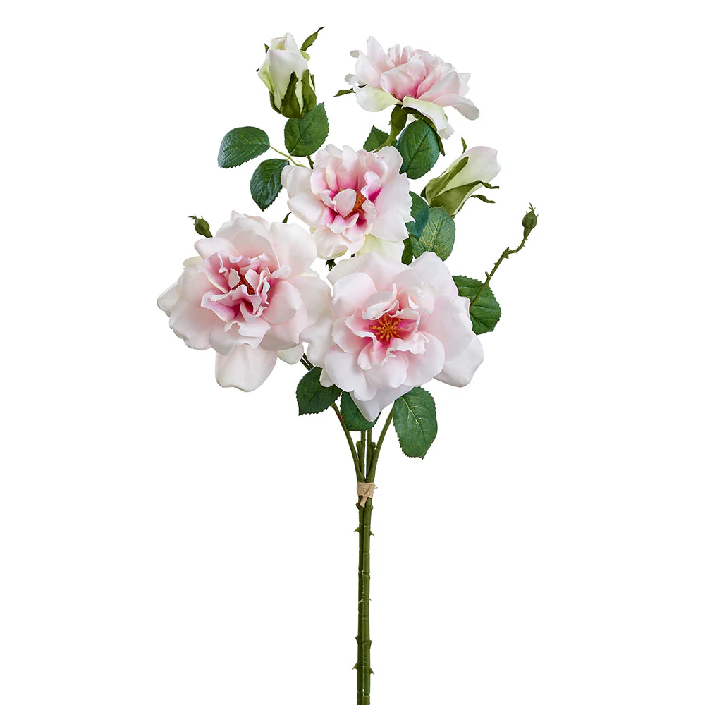 26.5" Rose Silk Flower Stem Bundle -Pink (Pack of 8)