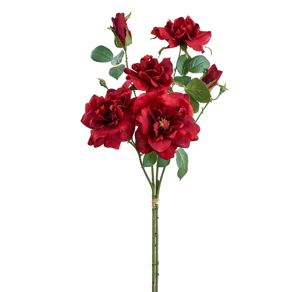 26.5" Rose Silk Flower Stem Bundle -Red (Pack of 8)