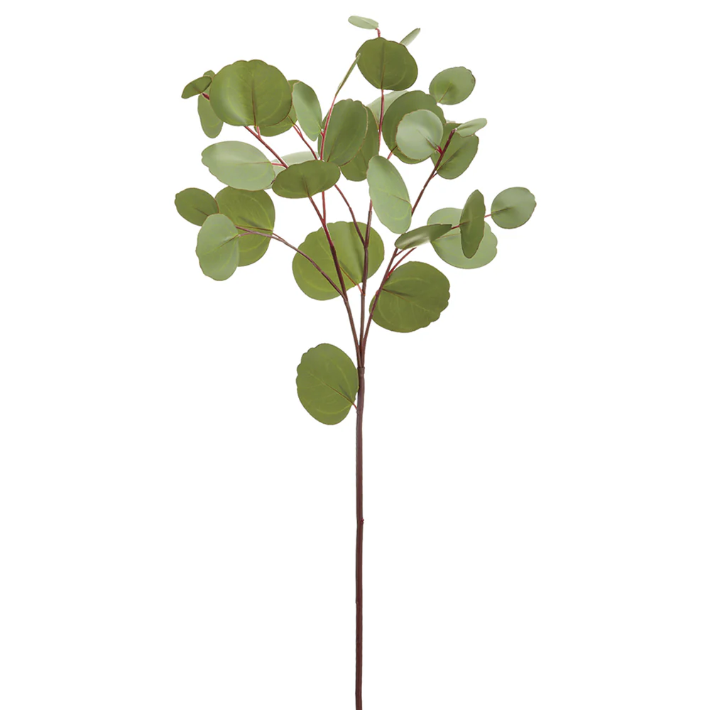 26.5" Silk Eucalyptus Leaf Stem -Green/Gray (Pack of 12)