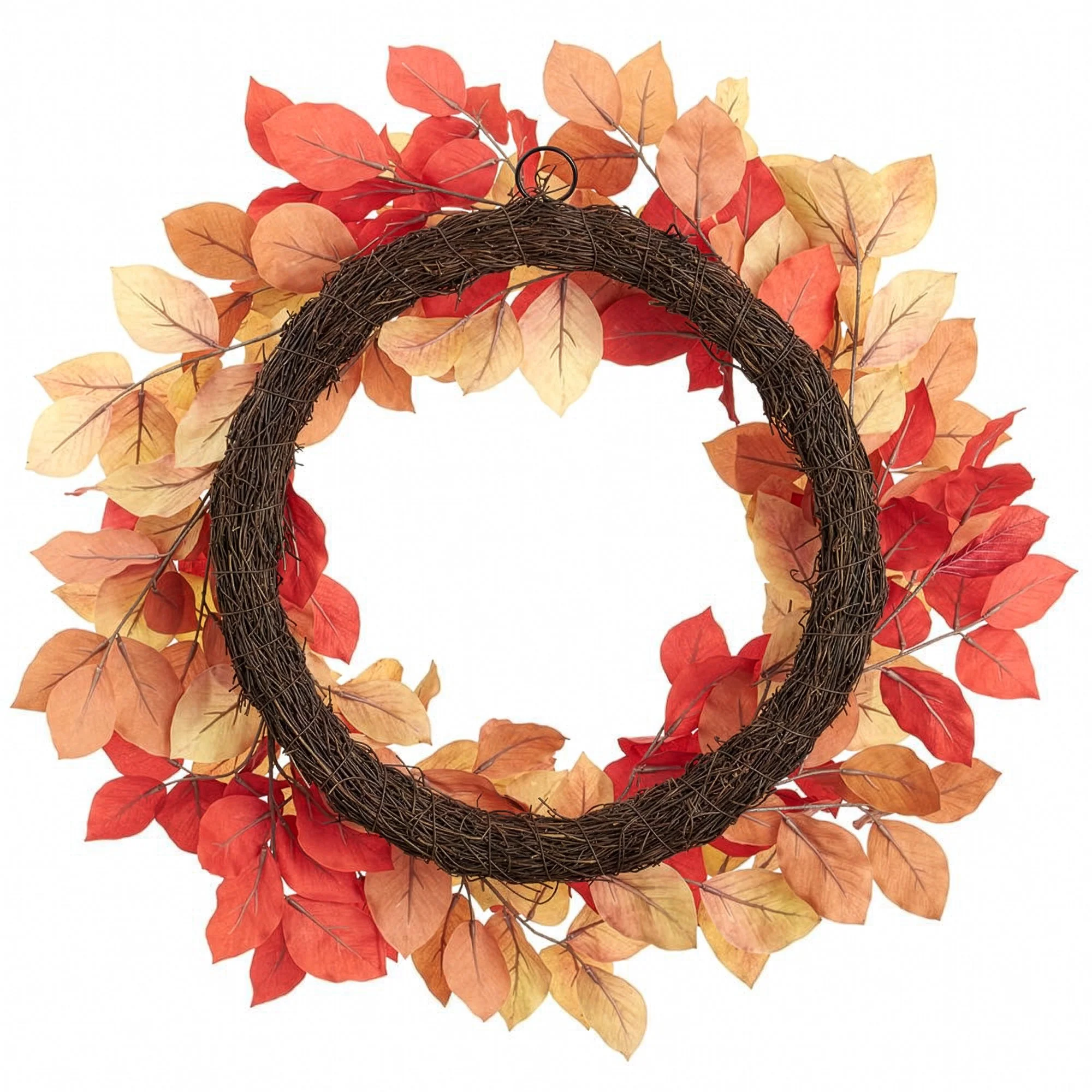26" Artificial Elm Leaf Wreath -Mixed Colors (Pack of 2) - Image 2