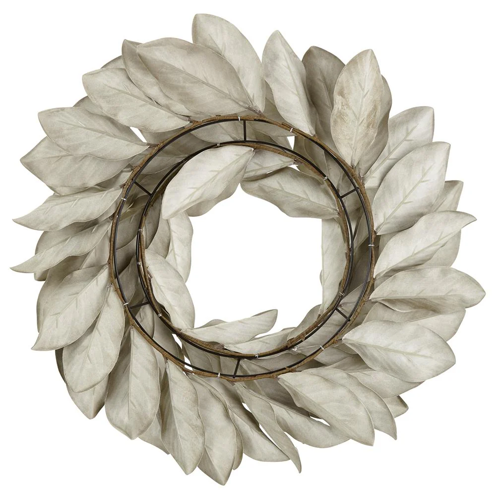 26" Artificial Magnolia Leaf Wreath -Tiffany Gold (Pack of 2) - Image 2