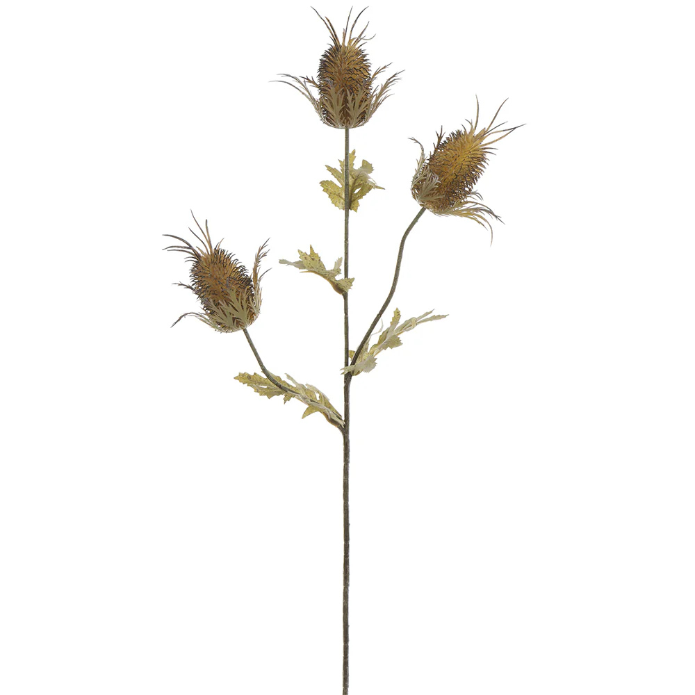 26" Artificial Thistle Flower Stem -Brown (Pack of 12)