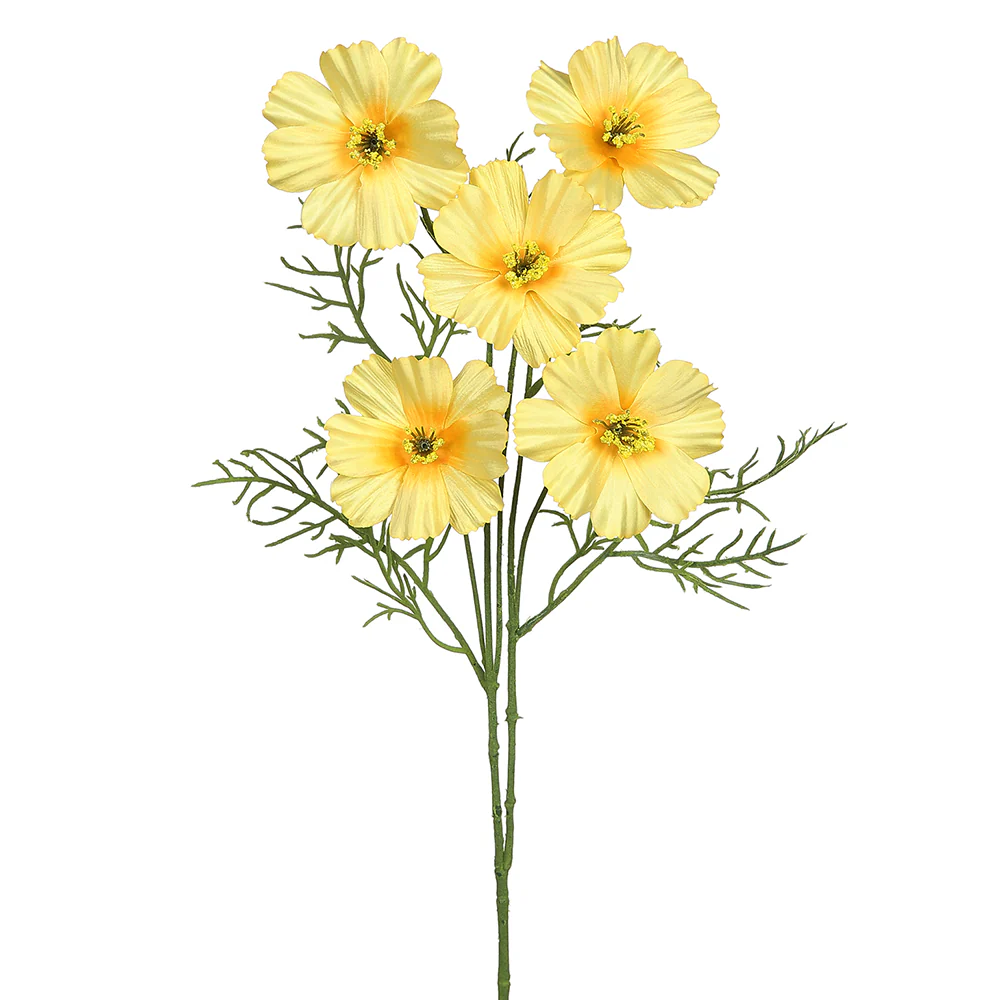 26" Cosmos Silk Flower Stem -Yellow (Pack of 12)