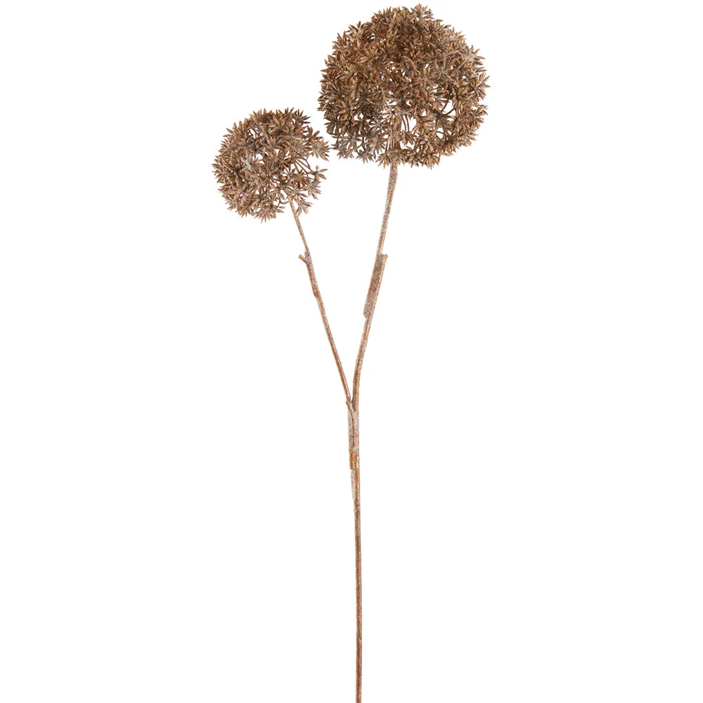 26" Glittered Artificial Allium Flower Stem -Copper (Pack of 12)