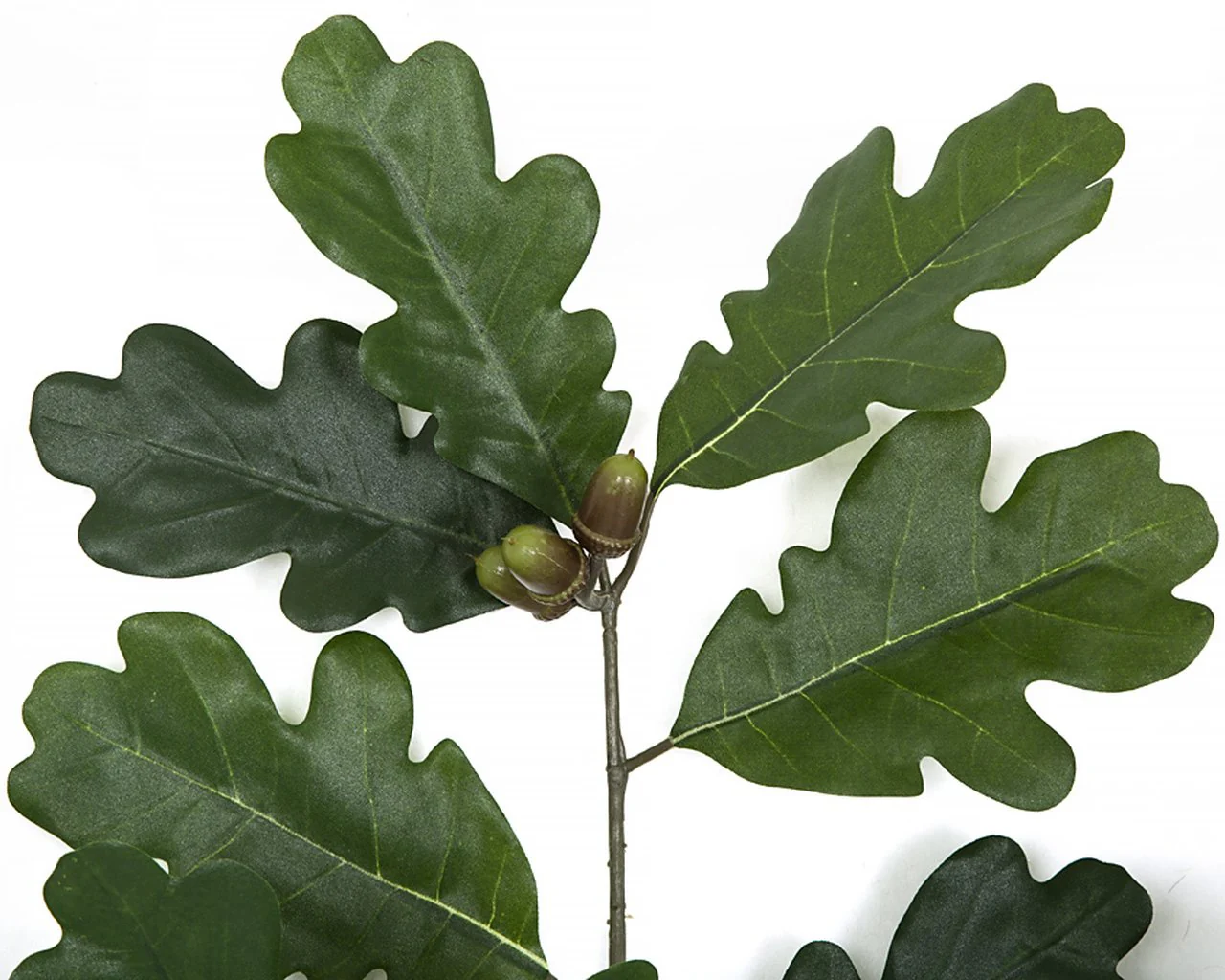 26" IFR Artificial Oak Branch Stem With Acorns -Green (Pack of 12) - Image 2